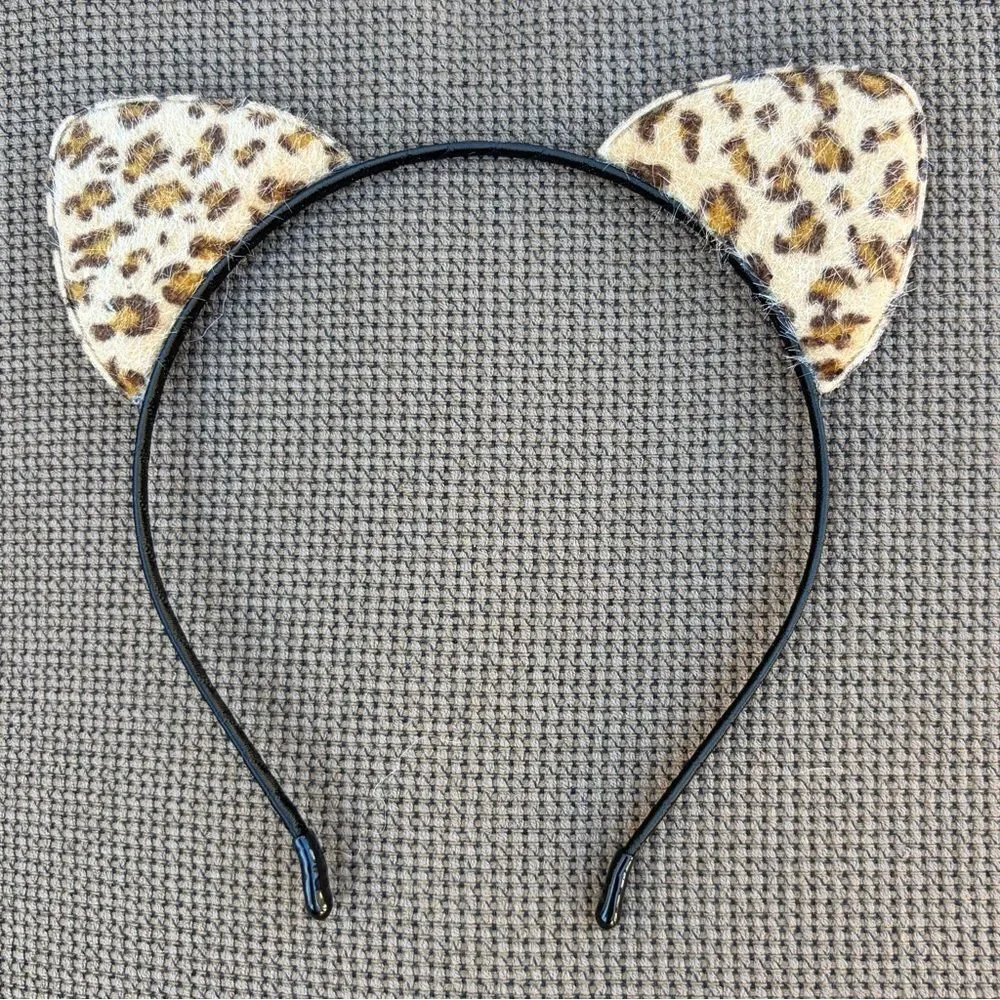 Edoneery Brown Leopard Print Cat Ear Hair Headband Adults/Kids Costume Cosplay